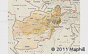 Satellite Map of Afghanistan, shaded relief outside, satellite sea