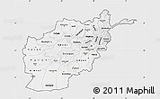 Silver Style Map of Afghanistan, single color outside