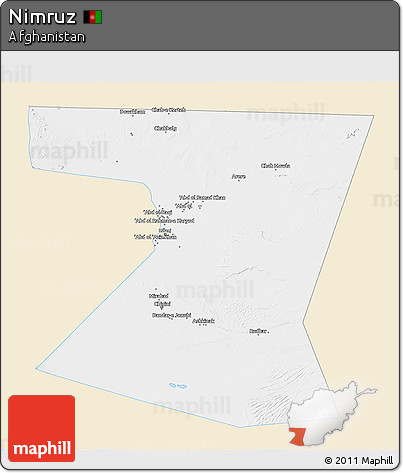 Classic Style 3D Map of Nimruz, single color outside