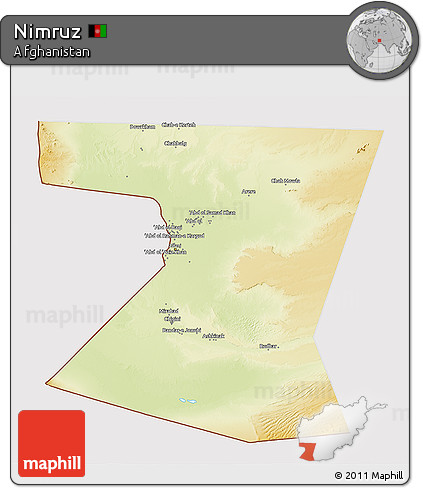 Physical 3D Map of Nimruz, cropped outside