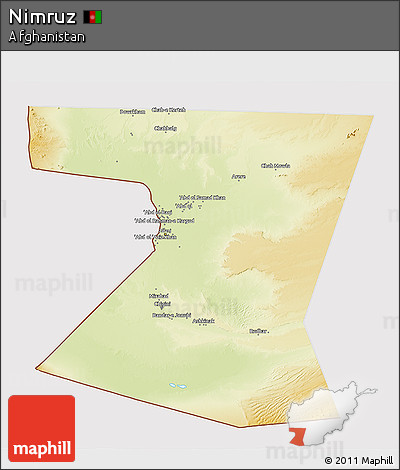 Physical 3D Map of Nimruz, cropped outside