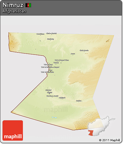 Physical 3D Map of Nimruz, cropped outside