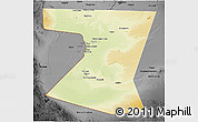 Physical 3D Map of Nimruz, darken, desaturated