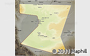 Physical 3D Map of Nimruz, darken, semi-desaturated