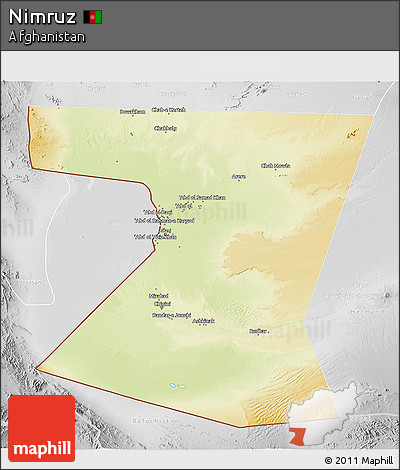 Physical 3D Map of Nimruz, lighten, desaturated