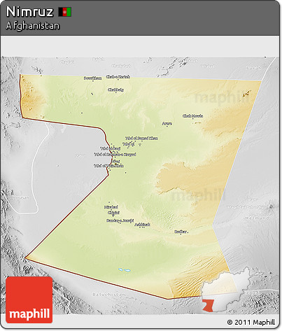 Physical 3D Map of Nimruz, lighten, desaturated
