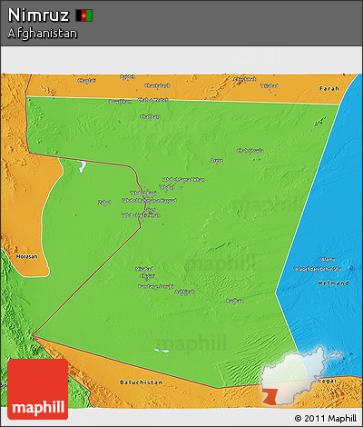 Political 3D Map of Nimruz