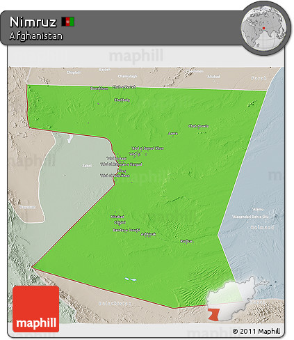 Political 3D Map of Nimruz, lighten, semi-desaturated