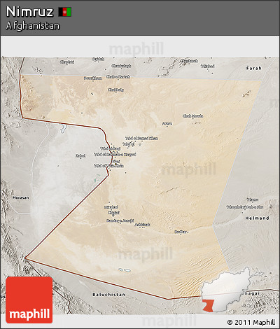 Satellite 3D Map of Nimruz, semi-desaturated