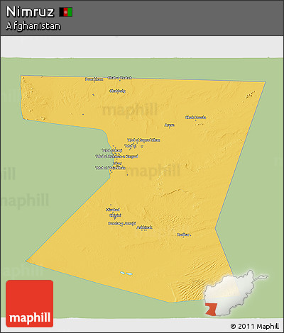Savanna Style 3D Map of Nimruz, single color outside