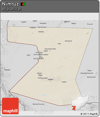 Shaded Relief 3D Map of Nimruz, desaturated