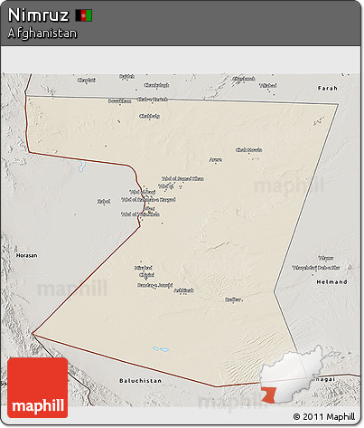 Shaded Relief 3D Map of Nimruz, semi-desaturated
