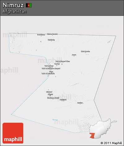Silver Style 3D Map of Nimruz, single color outside
