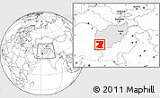 Blank Location Map of Nimruz, highlighted country, within the entire country