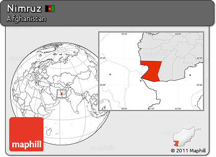 Blank Location Map of Nimruz, highlighted country