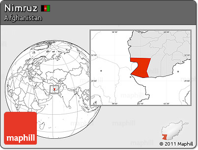 Blank Location Map of Nimruz, highlighted country
