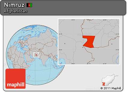Gray Location Map of Nimruz