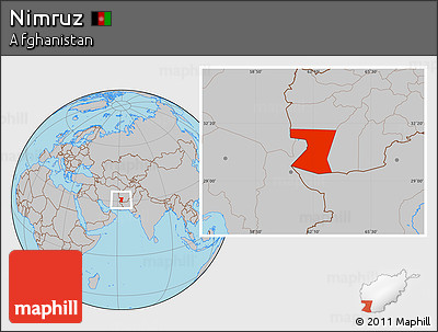 Gray Location Map of Nimruz
