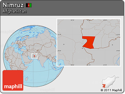 Gray Location Map of Nimruz