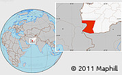 Gray Location Map of Nimruz, highlighted country