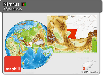 Physical Location Map of Nimruz, highlighted country