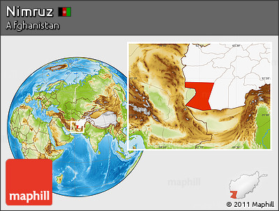 Physical Location Map of Nimruz, highlighted country