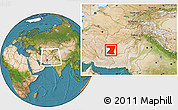 Satellite Location Map of Nimruz, within the entire country