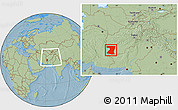 Savanna Style Location Map of Nimruz, within the entire country, hill shading