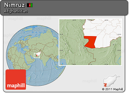 Savanna Style Location Map of Nimruz, highlighted country, hill shading