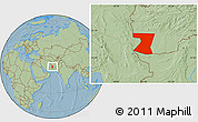 Savanna Style Location Map of Nimruz, hill shading