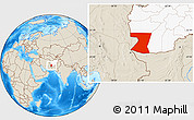 Shaded Relief Location Map of Nimruz, highlighted country