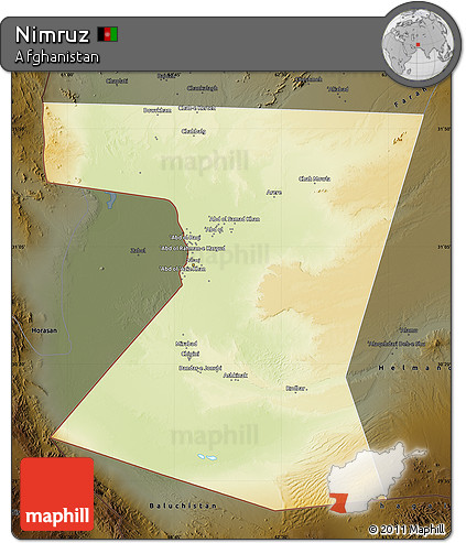 Physical Map of Nimruz, darken