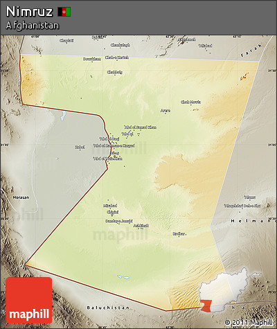 Physical Map of Nimruz, semi-desaturated