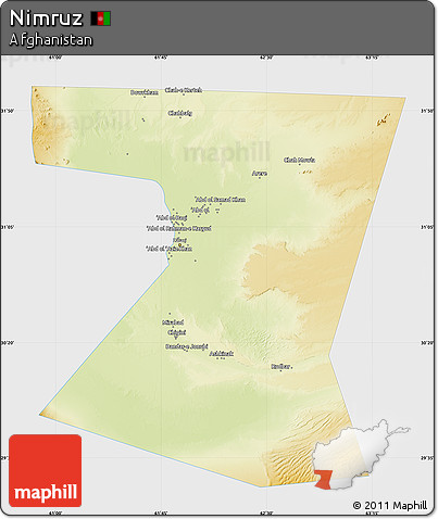 Physical Map of Nimruz, single color outside