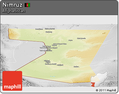 Physical Panoramic Map of Nimruz, lighten, desaturated