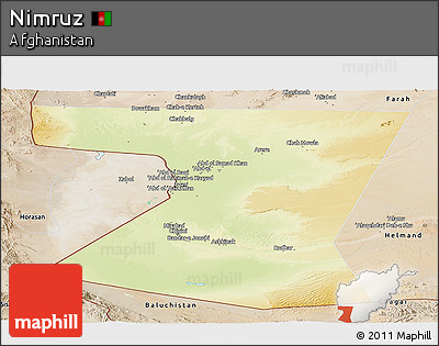 Physical Panoramic Map of Nimruz, satellite outside
