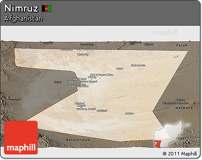 Satellite Panoramic Map of Nimruz, darken