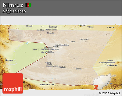Satellite Panoramic Map of Nimruz, physical outside