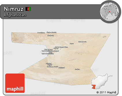 Satellite Panoramic Map of Nimruz, single color outside