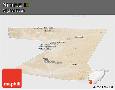 Satellite Panoramic Map of Nimruz, single color outside