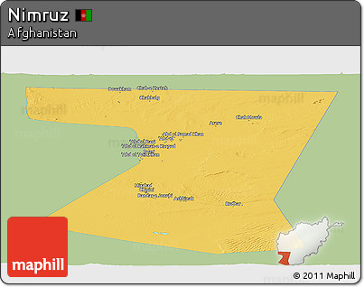 Savanna Style Panoramic Map of Nimruz, single color outside