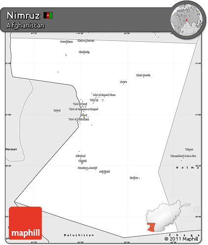 Silver Style Simple Map of Nimruz