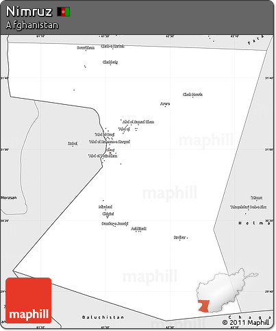 Silver Style Simple Map of Nimruz