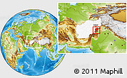 Physical Location Map of Paktia, highlighted country, within the entire country