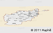 Classic Style Panoramic Map of Afghanistan, single color outside