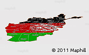 Flag Panoramic Map of Afghanistan, flag rotated