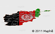 Flag Panoramic Map of Afghanistan, single color outside, bathymetry sea