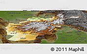 Physical Panoramic Map of Afghanistan, darken