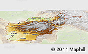 Physical Panoramic Map of Afghanistan, lighten, land only