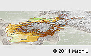 Physical Panoramic Map of Afghanistan, lighten, semi-desaturated